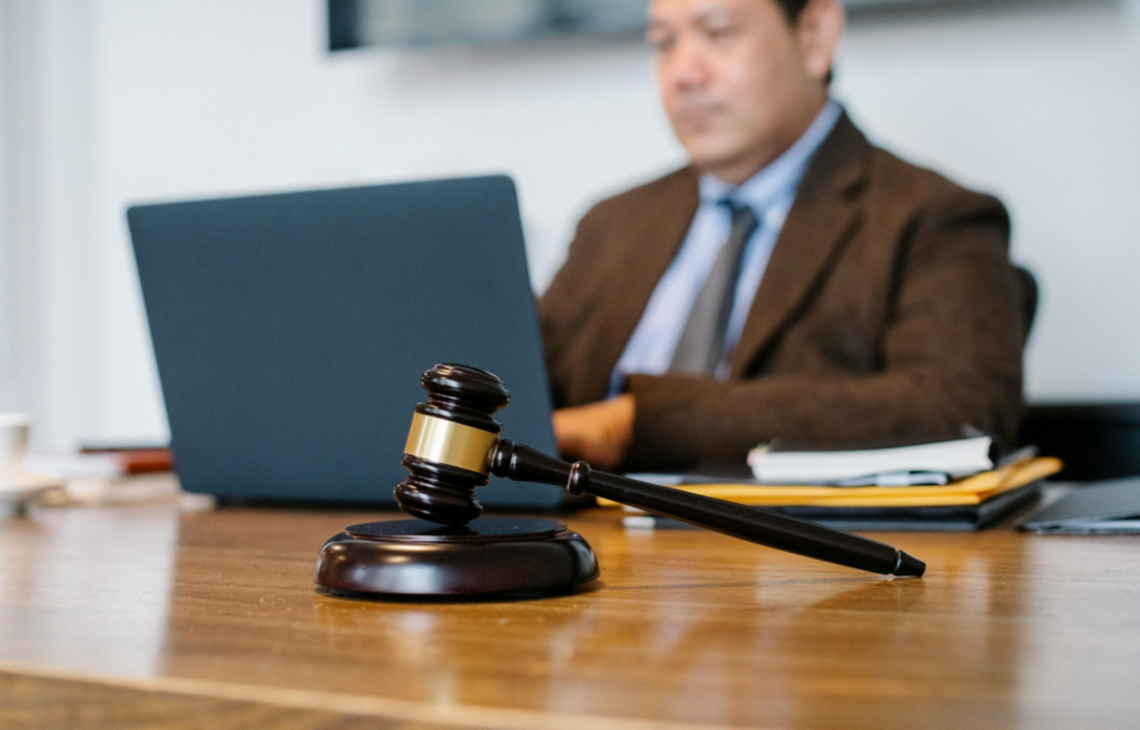 A lawyer in his office