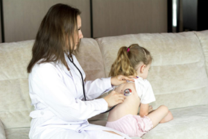 A child receiving medical attention