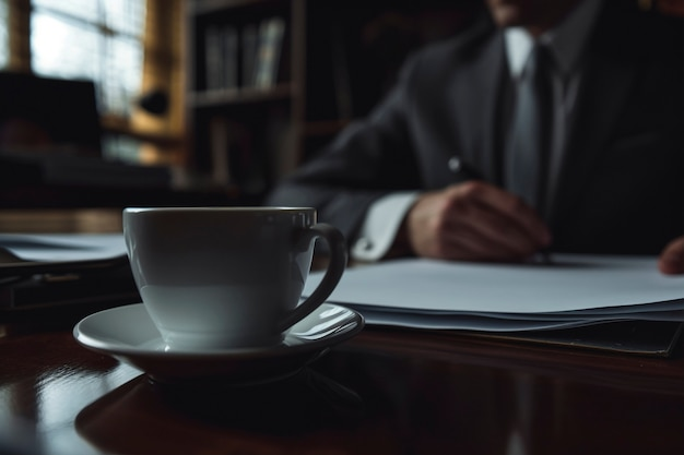 A lawyer in his office