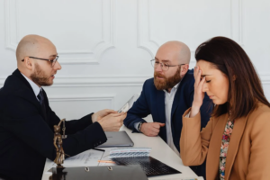 A couple talking to a common law divorce attorney 