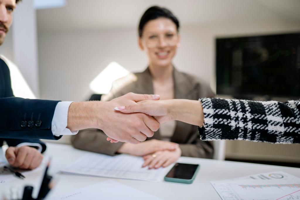 Two people shaking hands