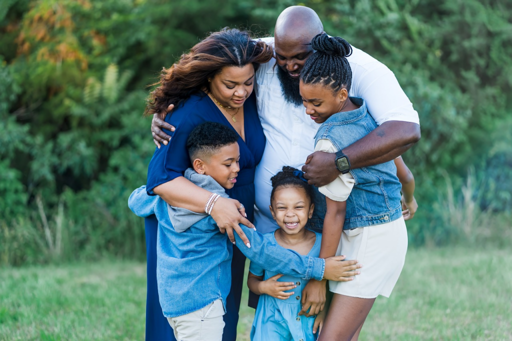 A family having a fun time together