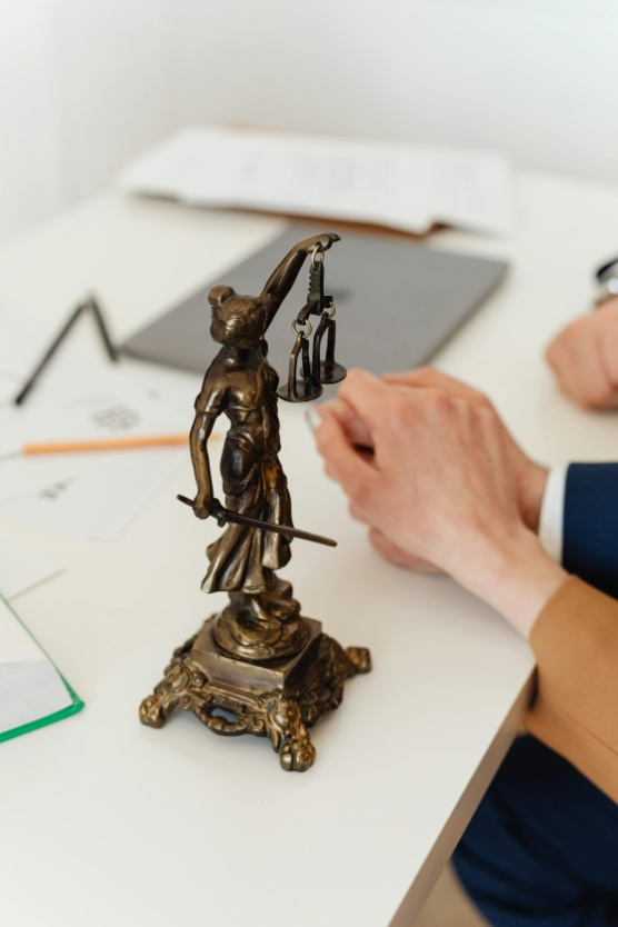 Lady Justice on a desk